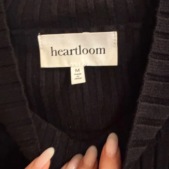 Heartloom Ribbed Sweater Leather Sleeves - Picture 3 of 4